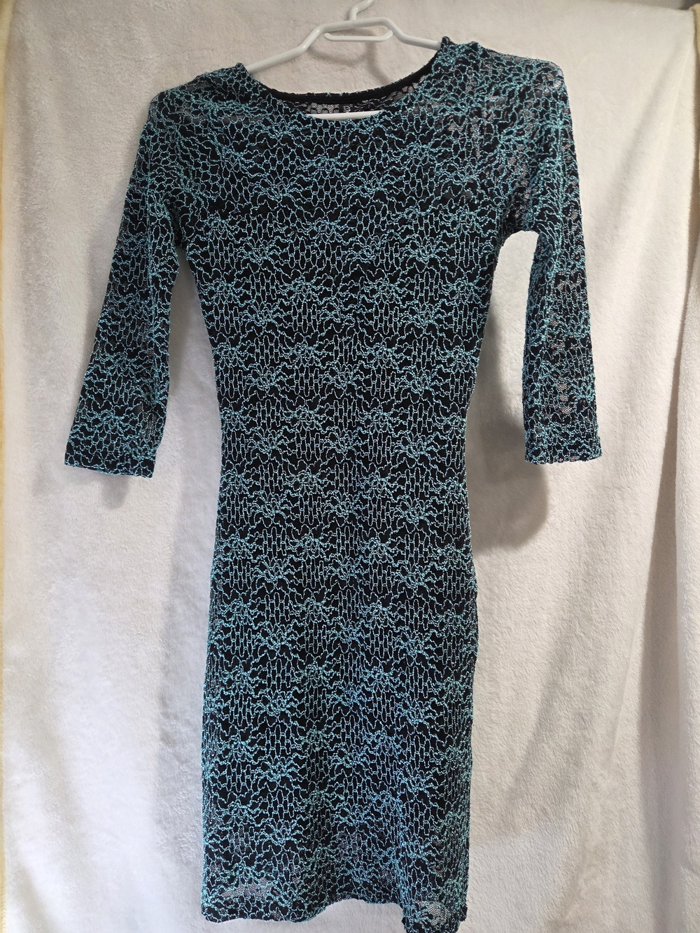 Black and Teal Lace Dress